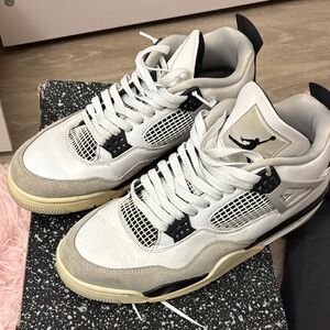 Jordan White and Gray Sneakers with Black Details